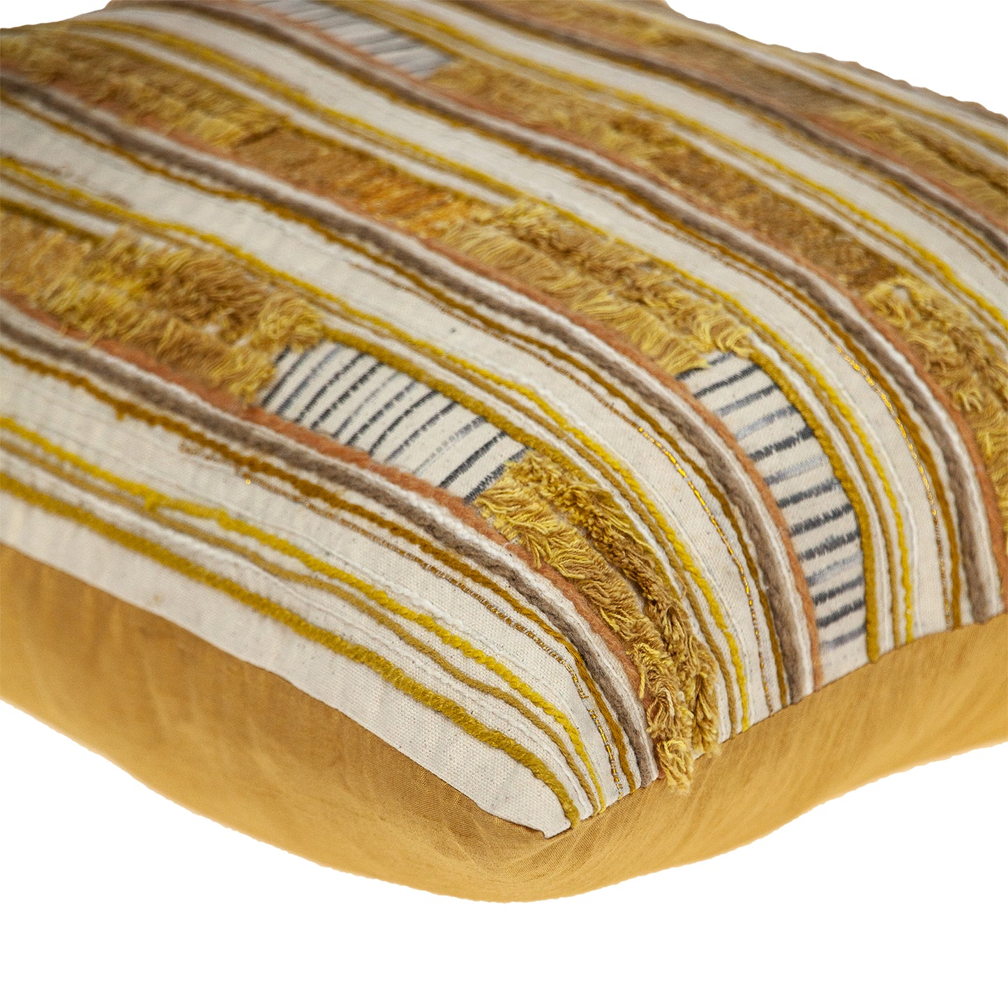 18 X 18 Beige Zippered 100% Cotton Throw Pillow
