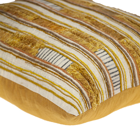 18 X 18 Beige Zippered 100% Cotton Throw Pillow