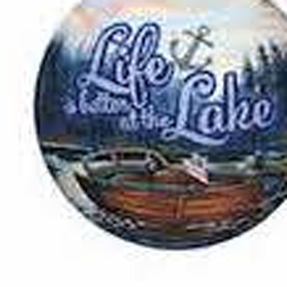 Scenic Life is Better at the Lake Hand Painted Mouth Blown Glass Ornament