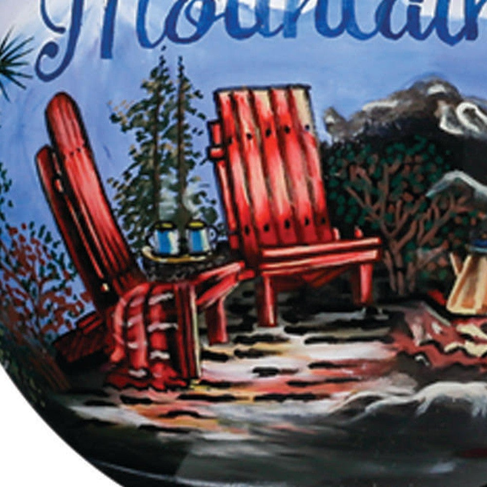 Scenic Life is Better in the Mountains Hand Painted Mouth Blown Glass Ornament