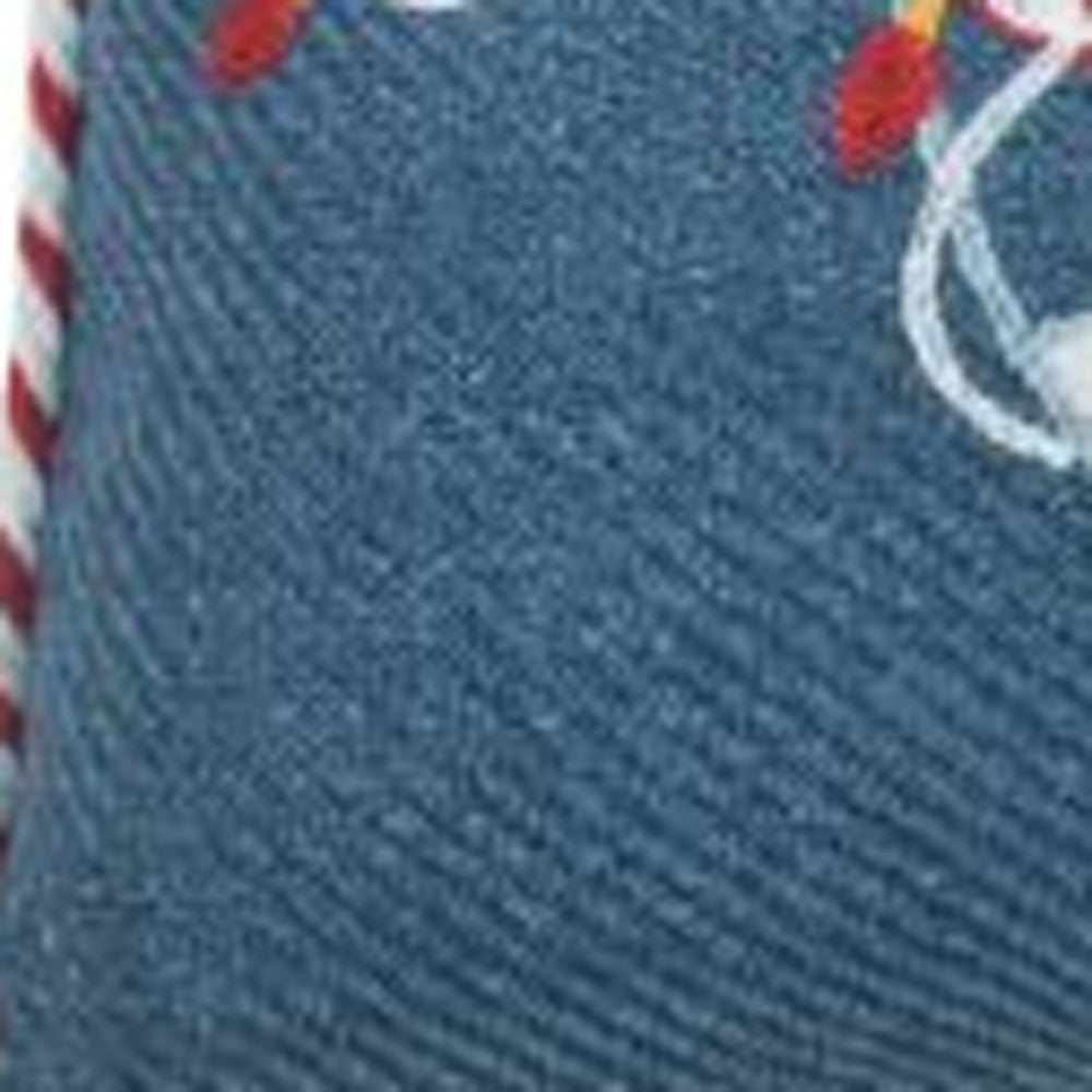 13" X 18" Blue Red And White Coastal Christmas Throw Pillow