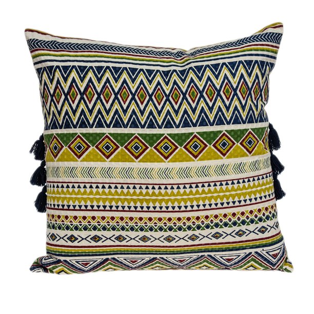 20 X 20 Green And Black Zippered 100% Cotton Throw Pillow