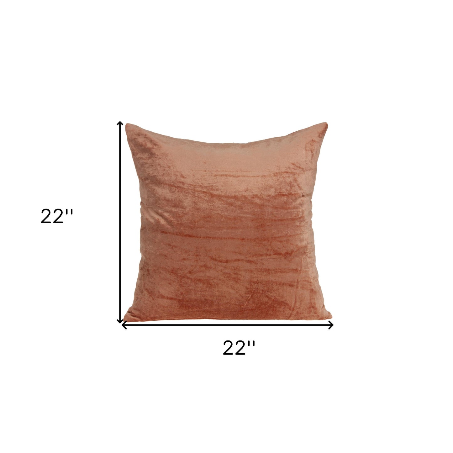 22 X 22 Orange Zippered Cotton Blend Throw Pillow