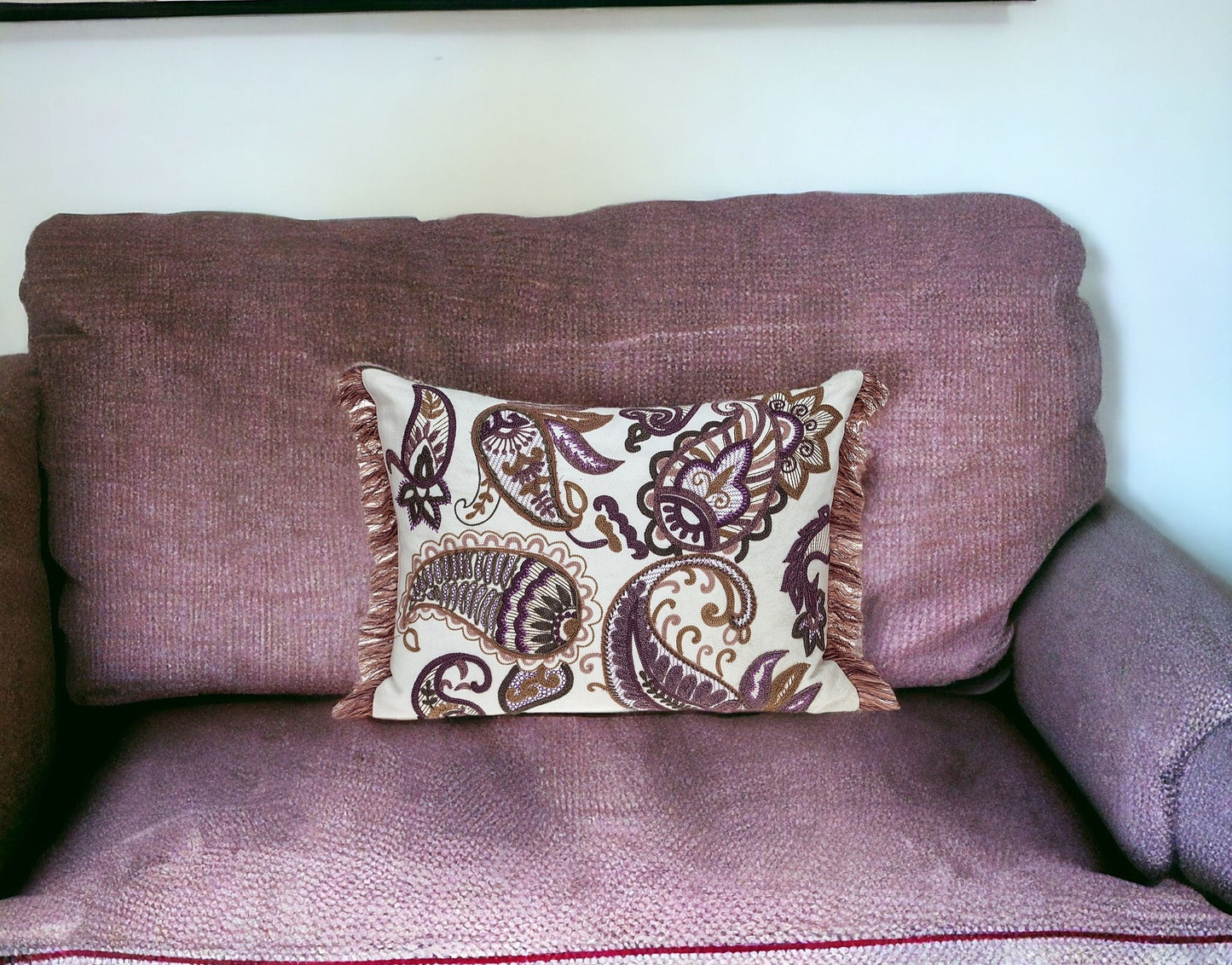 14 X 20 White Zippered 100% Cotton Throw Pillow