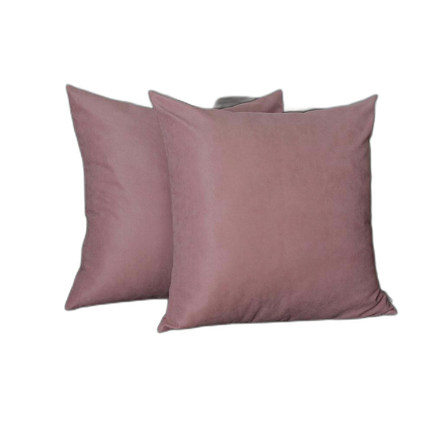 Set Of Two 22" X 22" Light Pink Polyester Zippered Pillow Cover