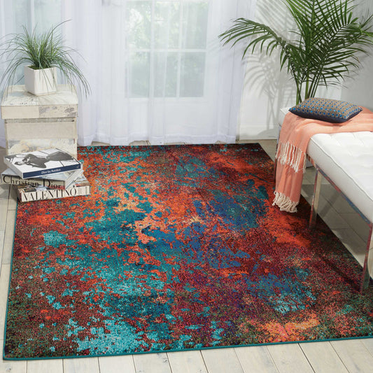 5' X 7' Atlantic Abstract Non Skid Area Rug