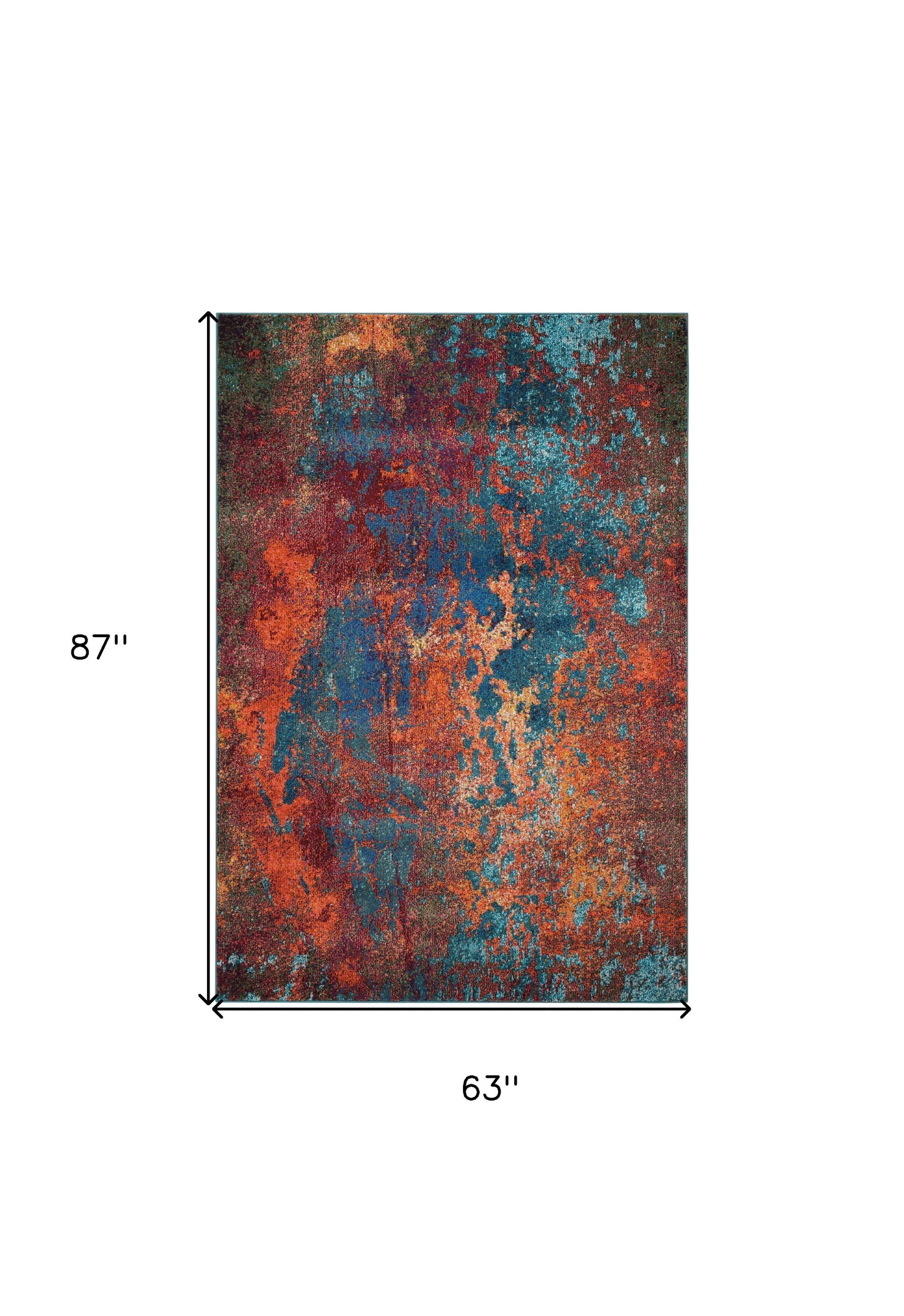 5' X 7' Atlantic Abstract Non Skid Area Rug