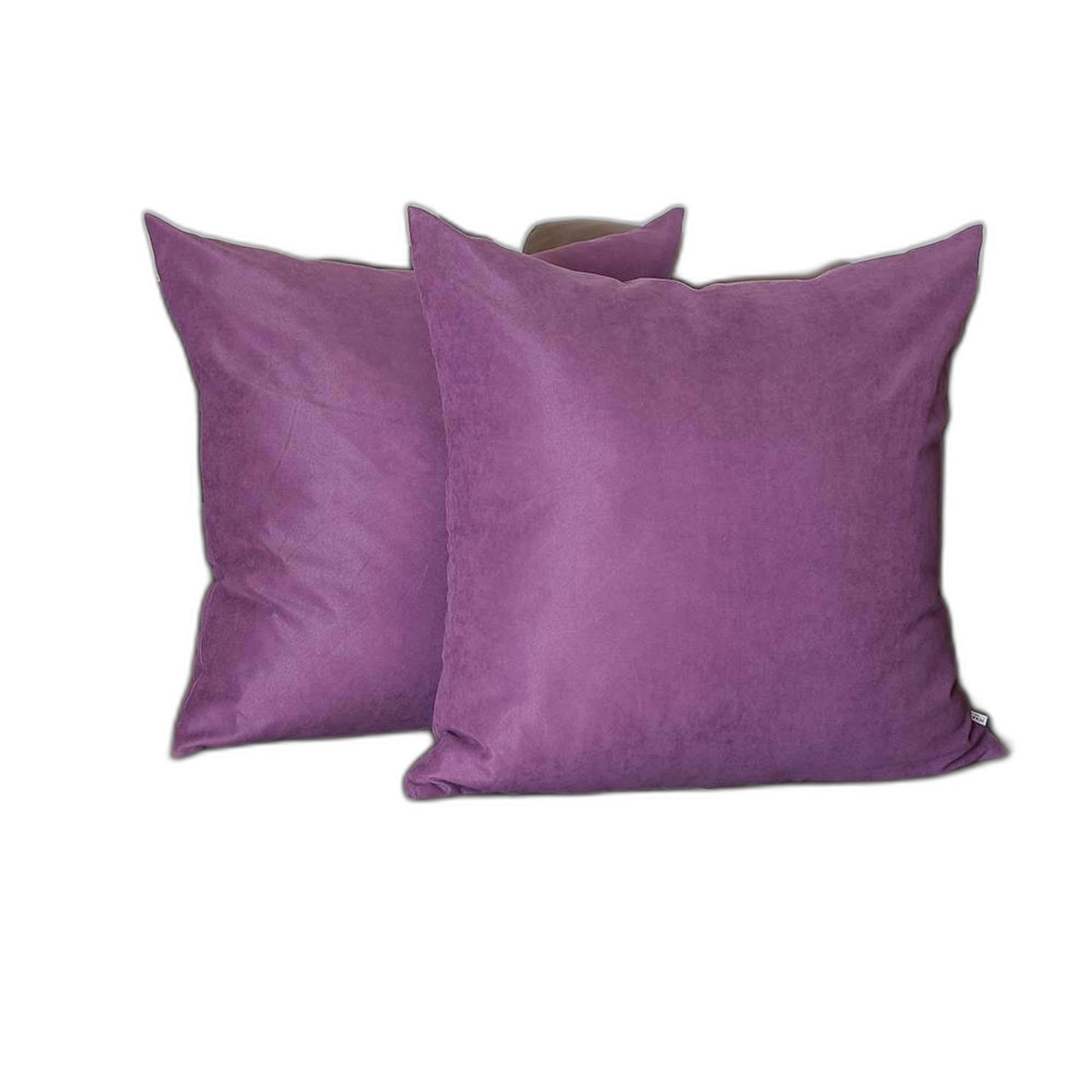 Set Of Two 22" X 22" Purple Polyester Zippered Pillow Cover