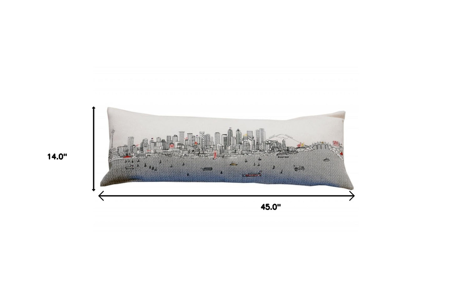 14" X 46" Cream Wool Zippered Pillow