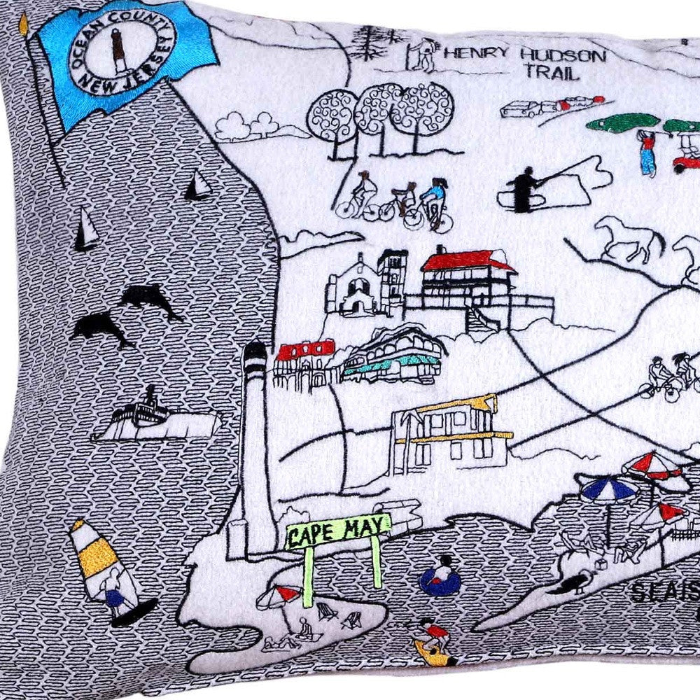 14" X 25" Cream Wool Zippered Pillow