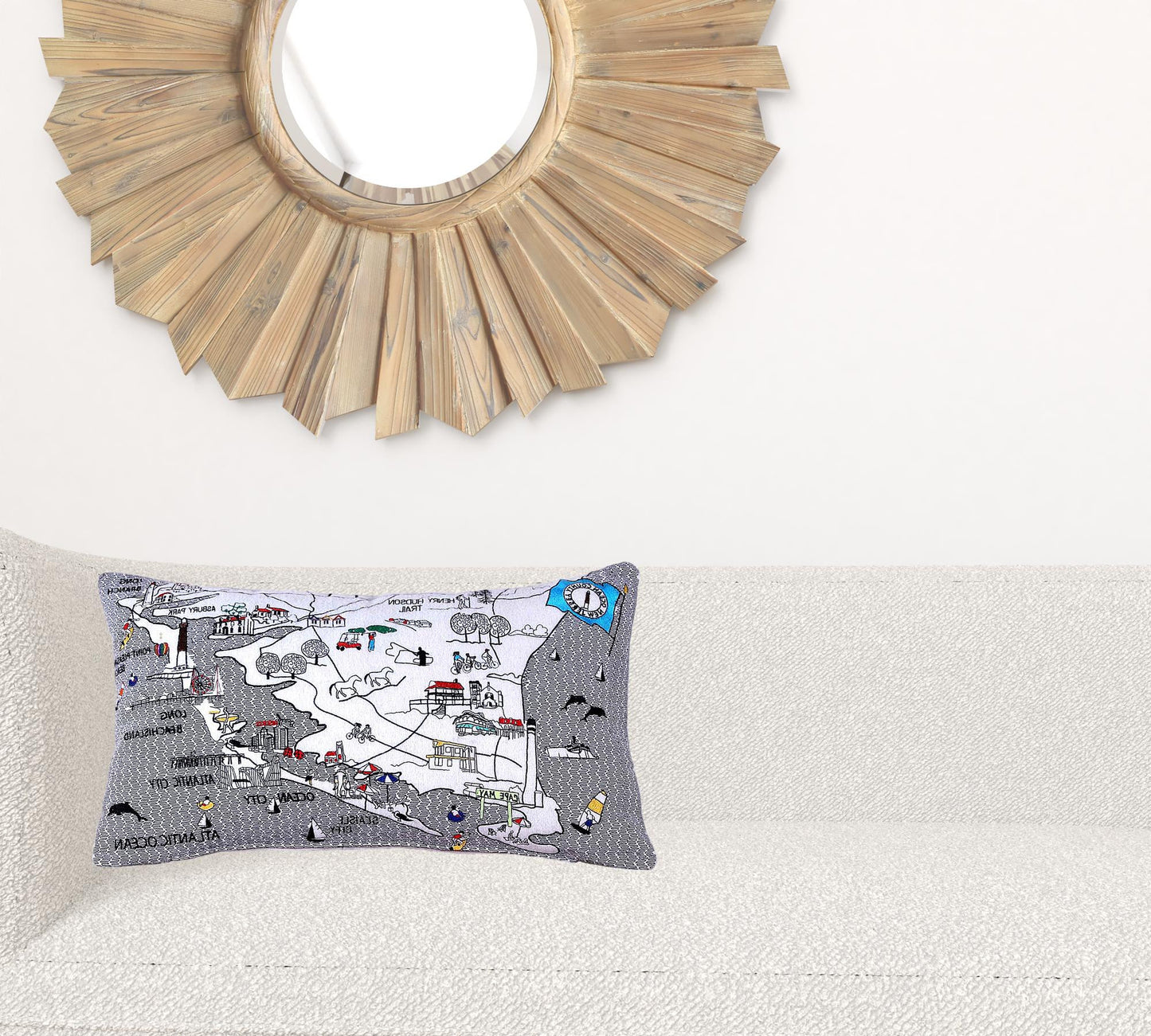 14" X 25" Cream Wool Zippered Pillow