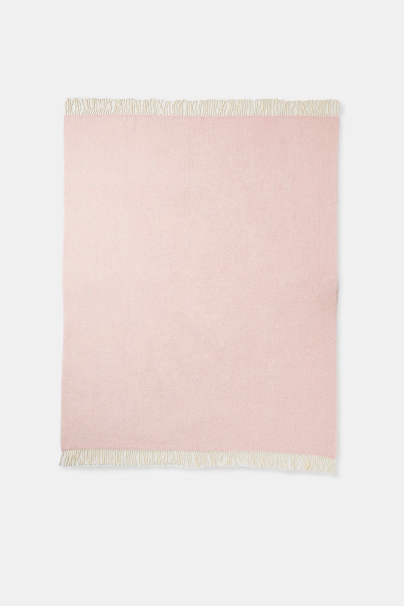 Pink Woven Wool Solid Color Reversable Throw