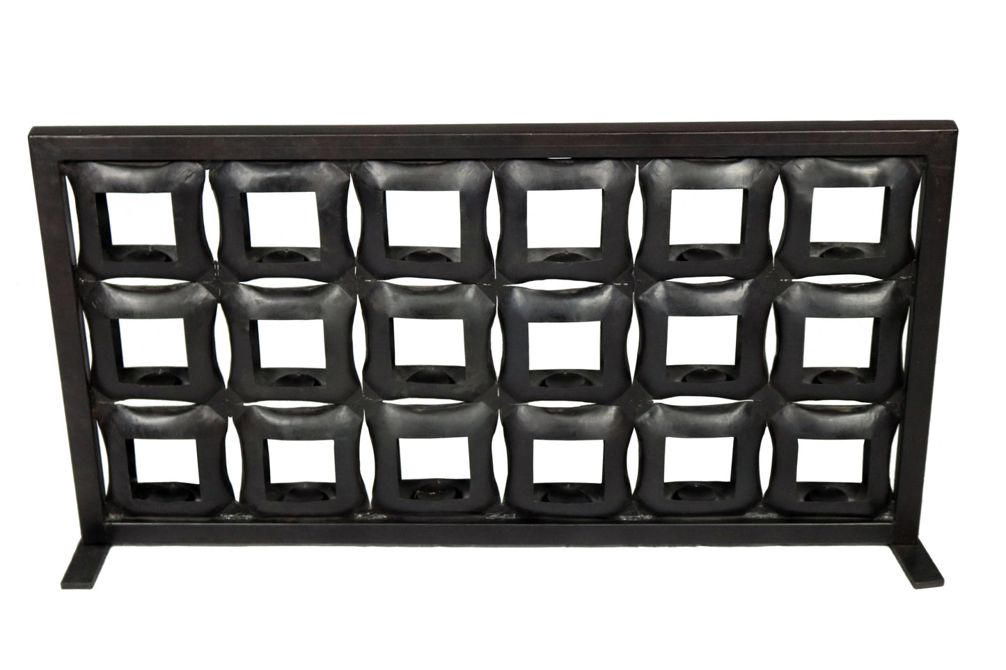 23" Black Iron Floor Tealight 18-Candle Holder