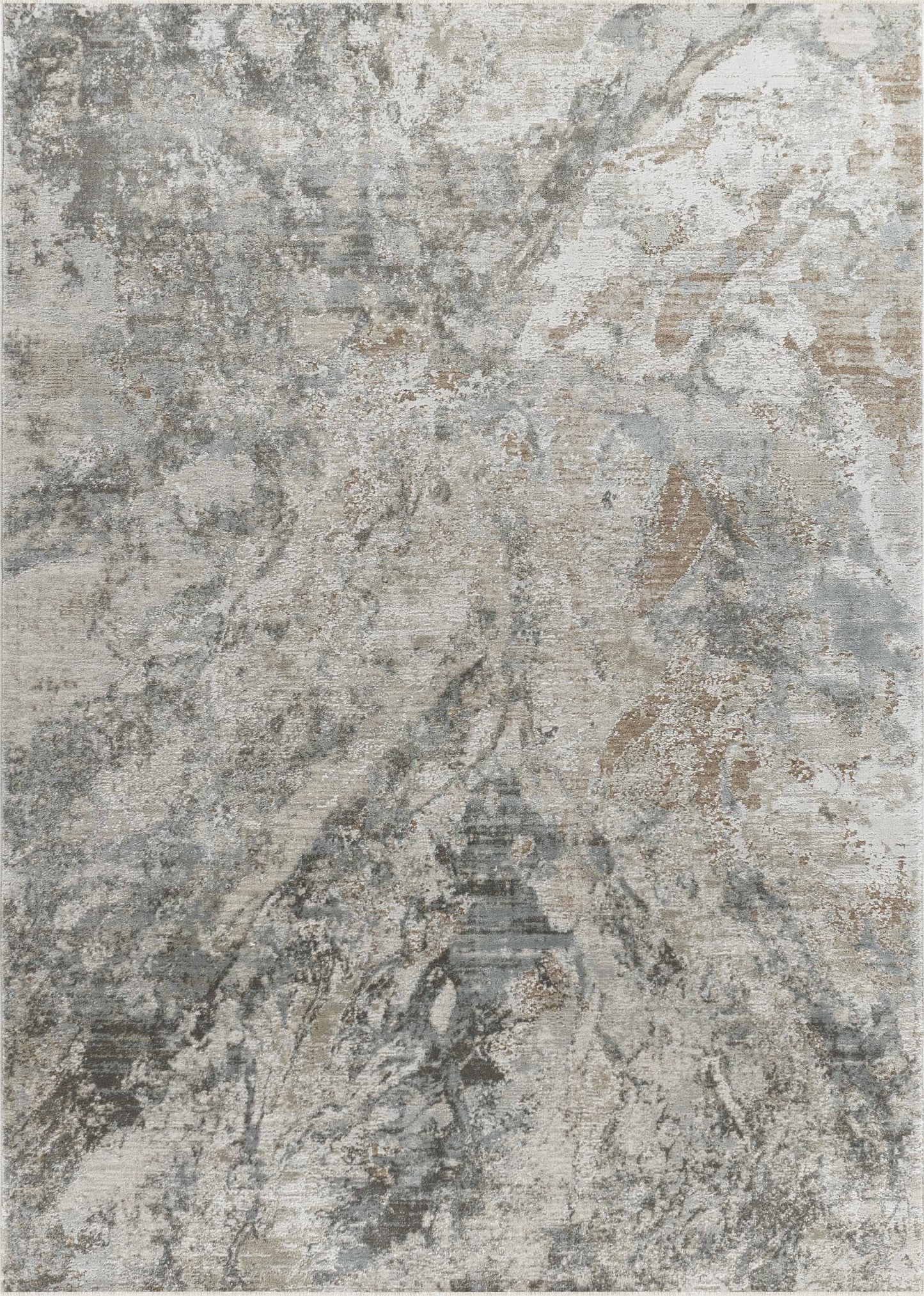 5' X 8' Beige Abstract Power Loom Area Rug