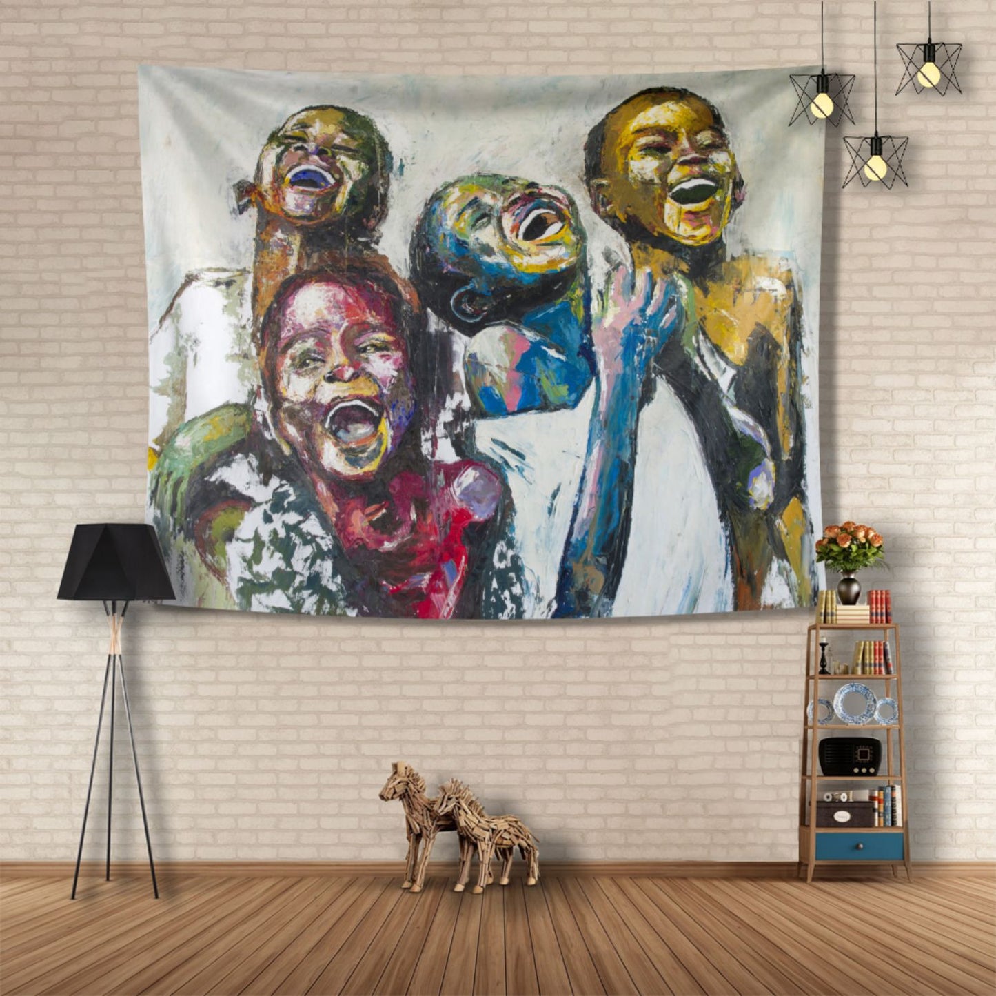 Julio Happy Kids Unframed Tapestry Wall Art