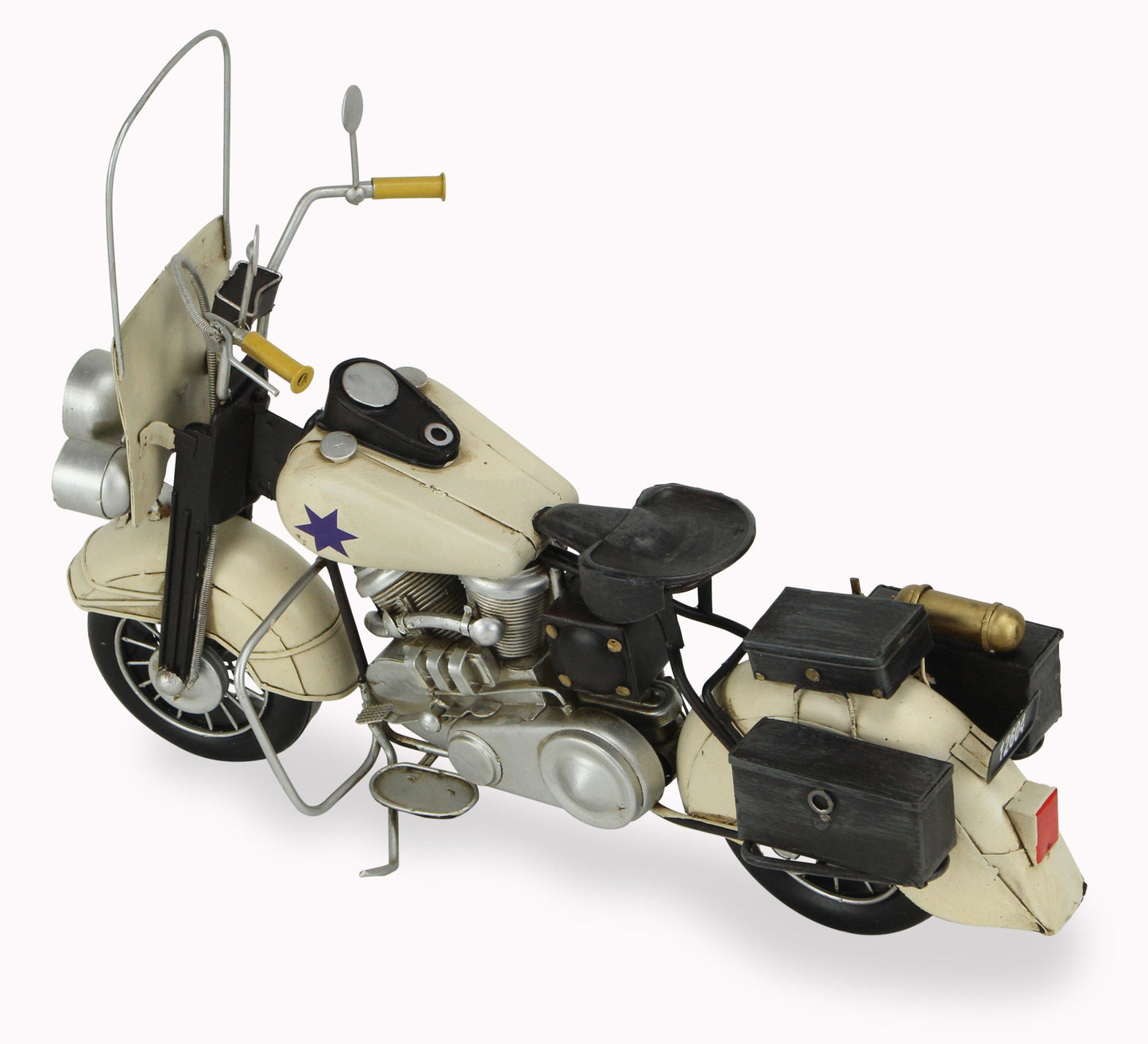 10" Cream Metal Hand Painted Model Motorcycle