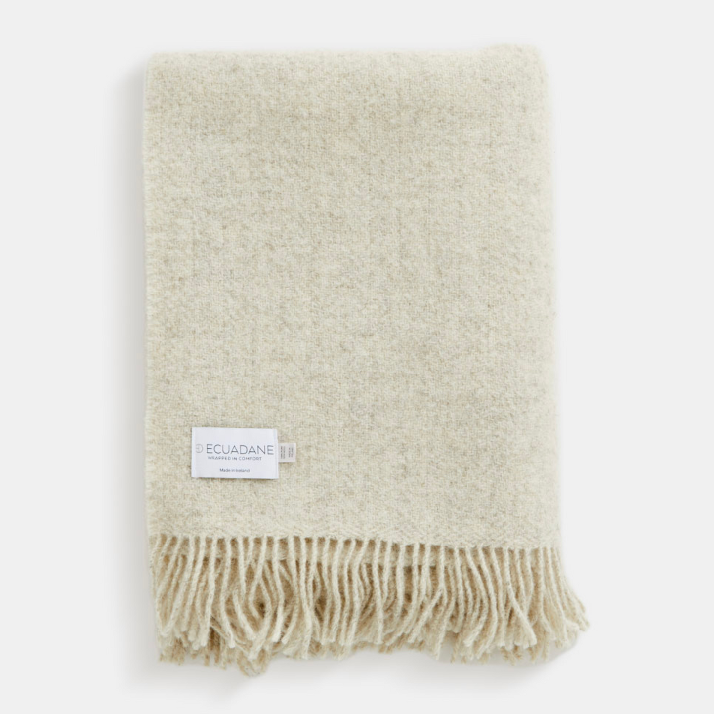 Natural Woven Wool Solid Color Reversable Throw