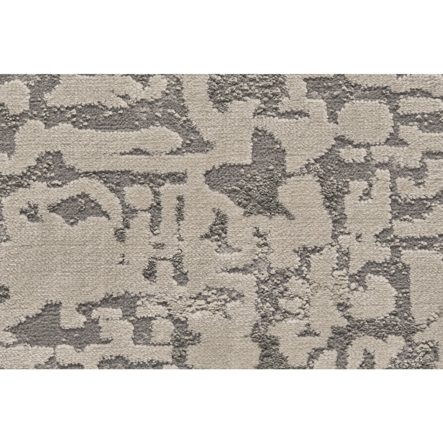 8' Gray and Ivory Abstract Runner Rug