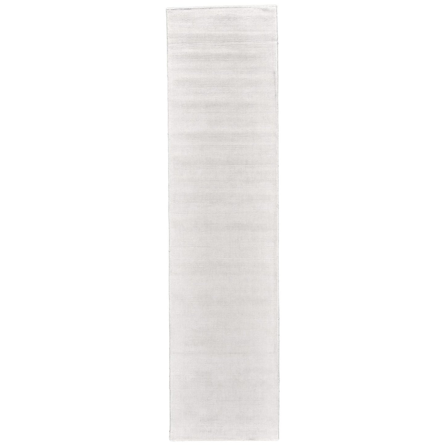 10' White Hand Woven Distressed Runner Rug