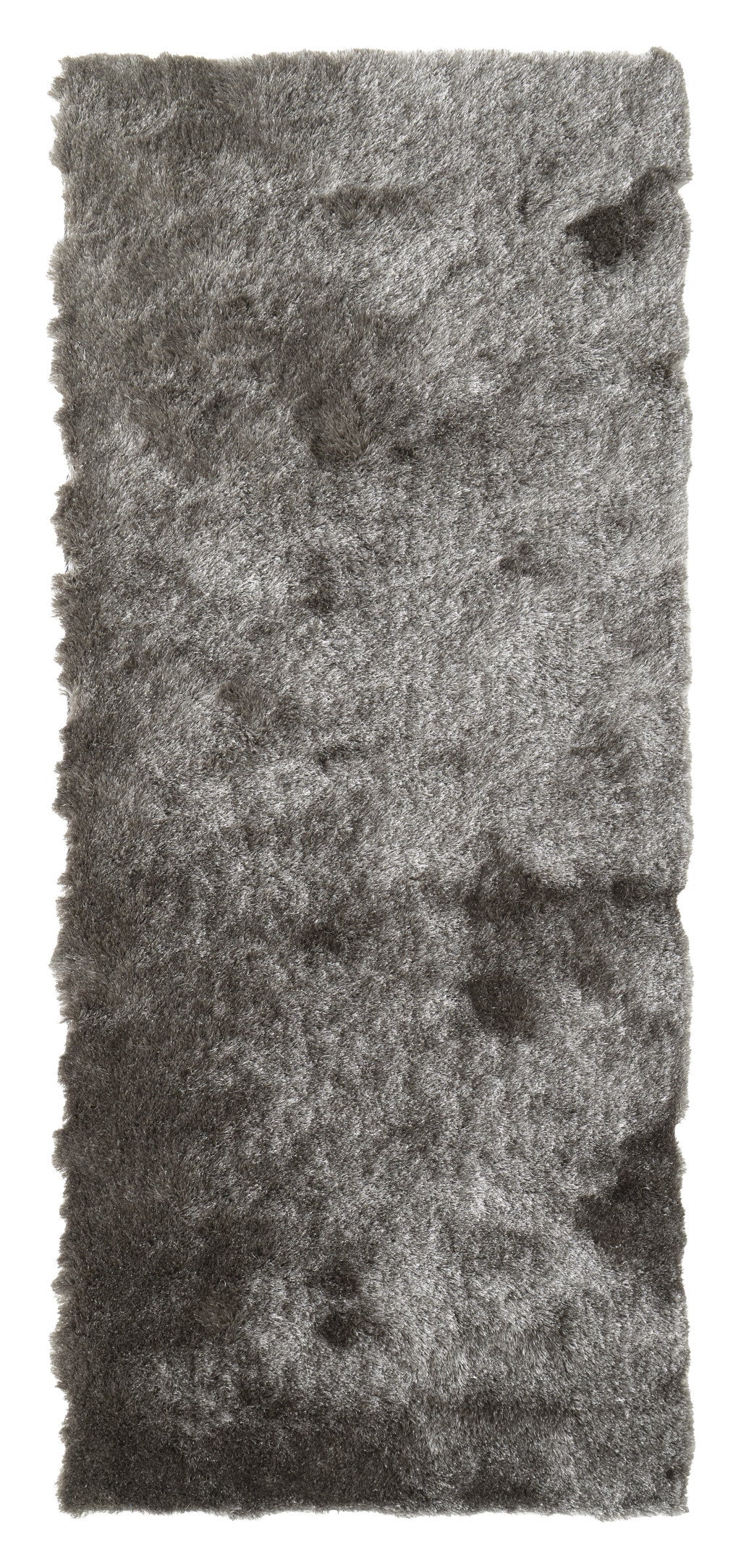 6' Charcoal Shag Hand Tufted Runner Rug