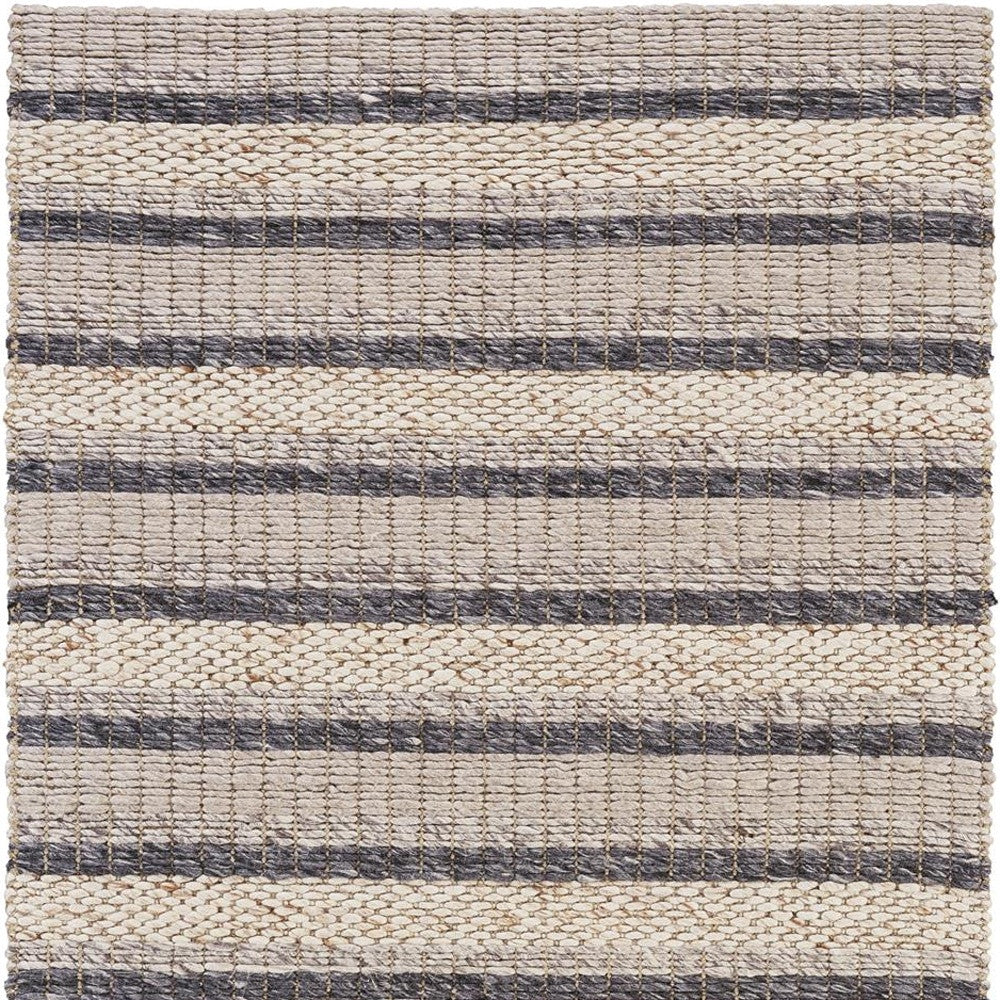 12' X 15' Ivory Tan And Gray Wool Hand Woven Stain Resistant Area Rug