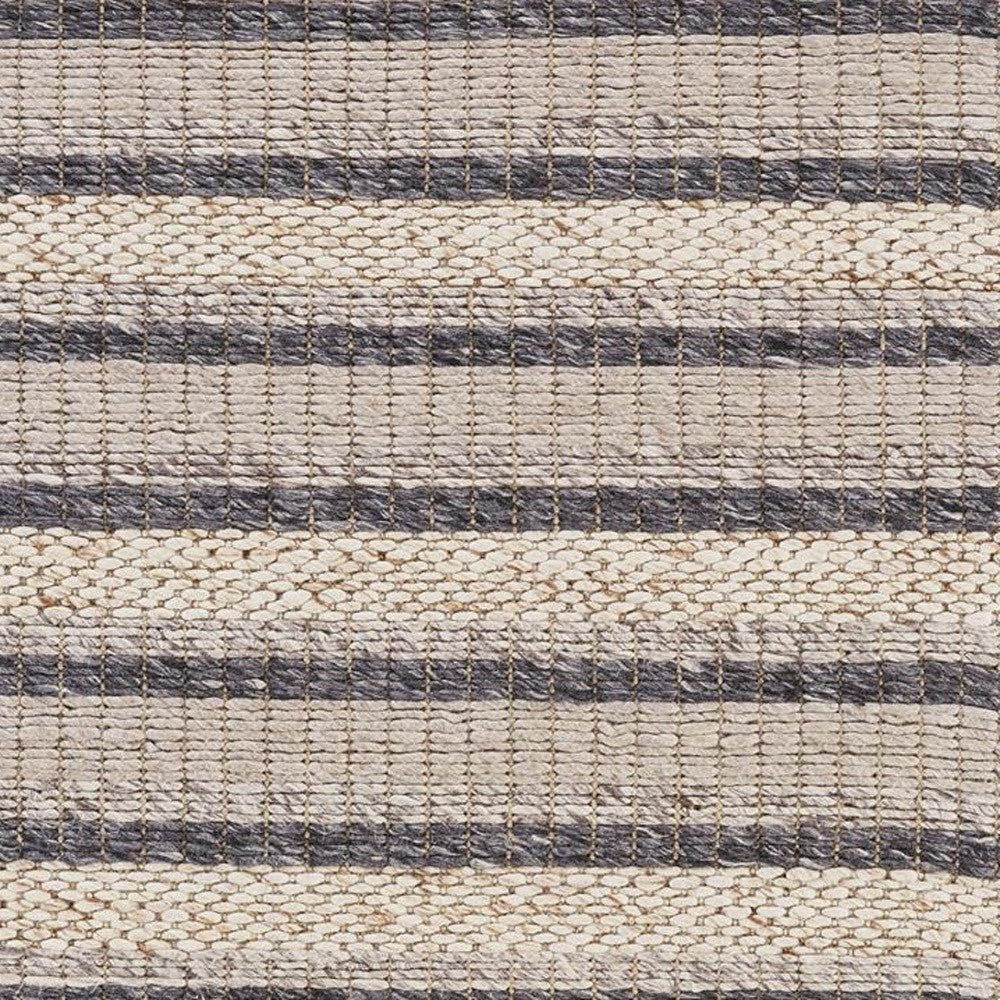 12' X 15' Ivory Tan And Gray Wool Hand Woven Stain Resistant Area Rug