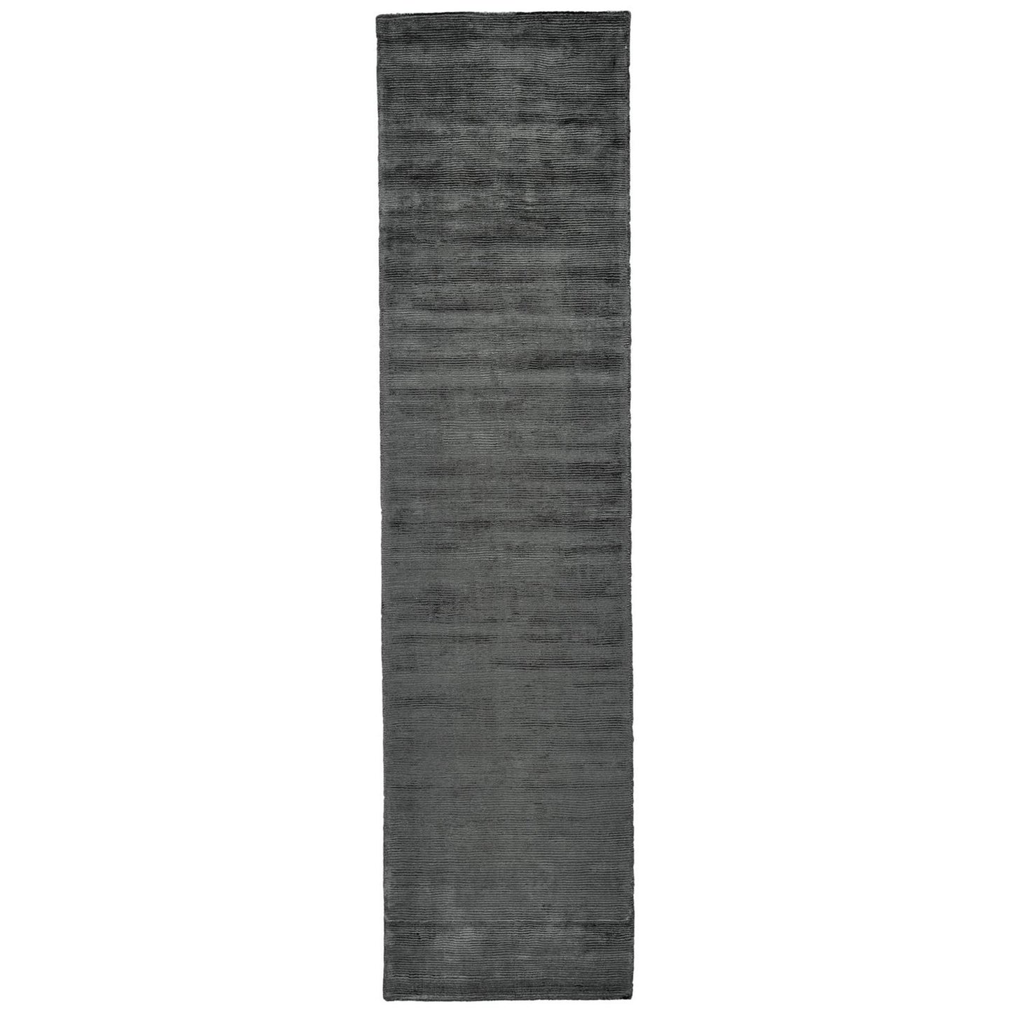 10' Gray and Black Hand Woven Runner Rug