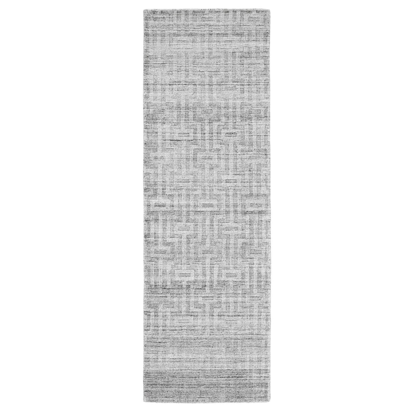 8' Silver Floral Hand Woven Runner Rug