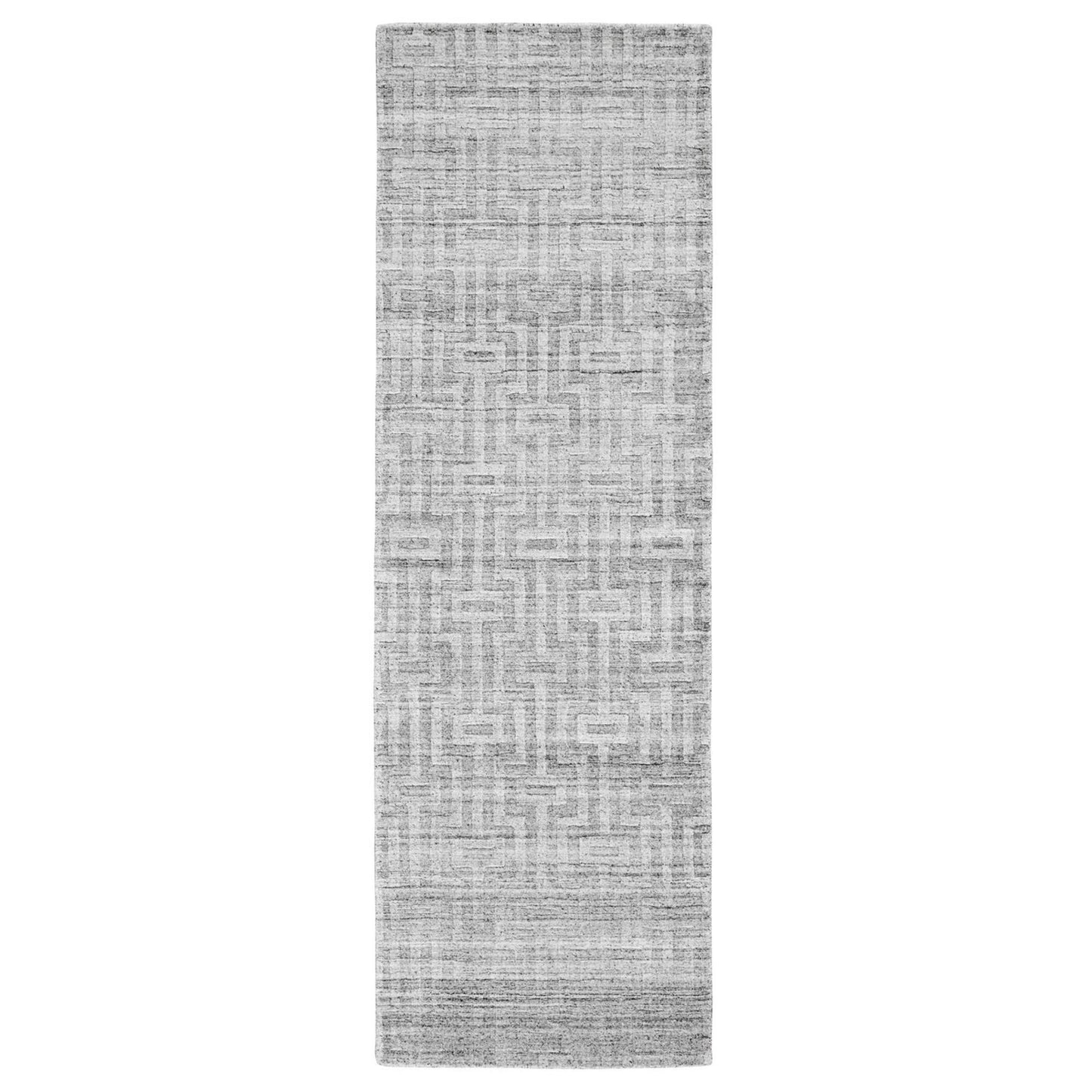 8' Silver Floral Hand Woven Runner Rug