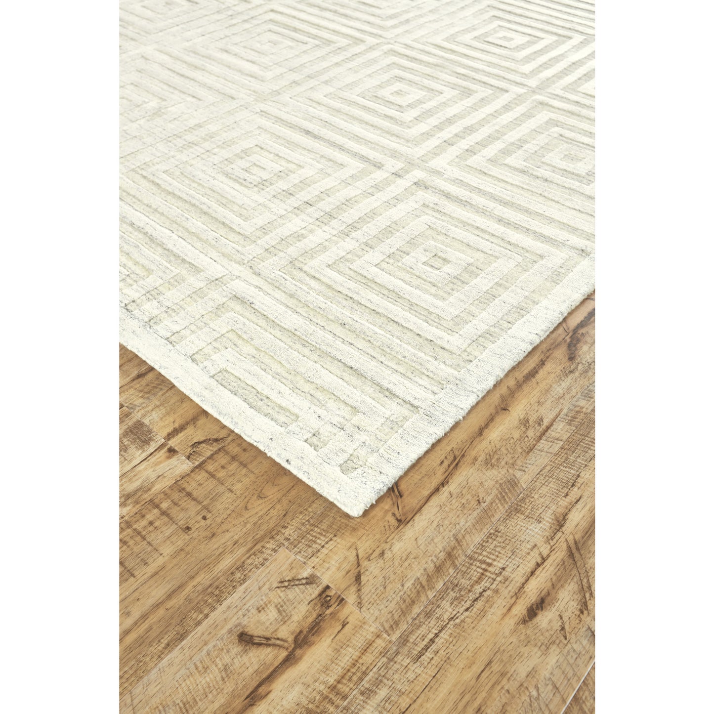 6' x 9' Ivory Geometric Hand Woven Area Rug