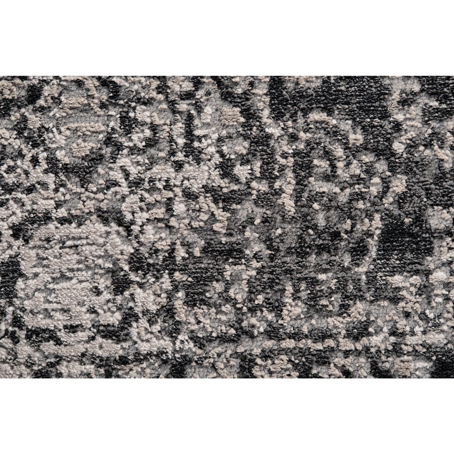 8' Gray and Ivory Abstract Runner Rug