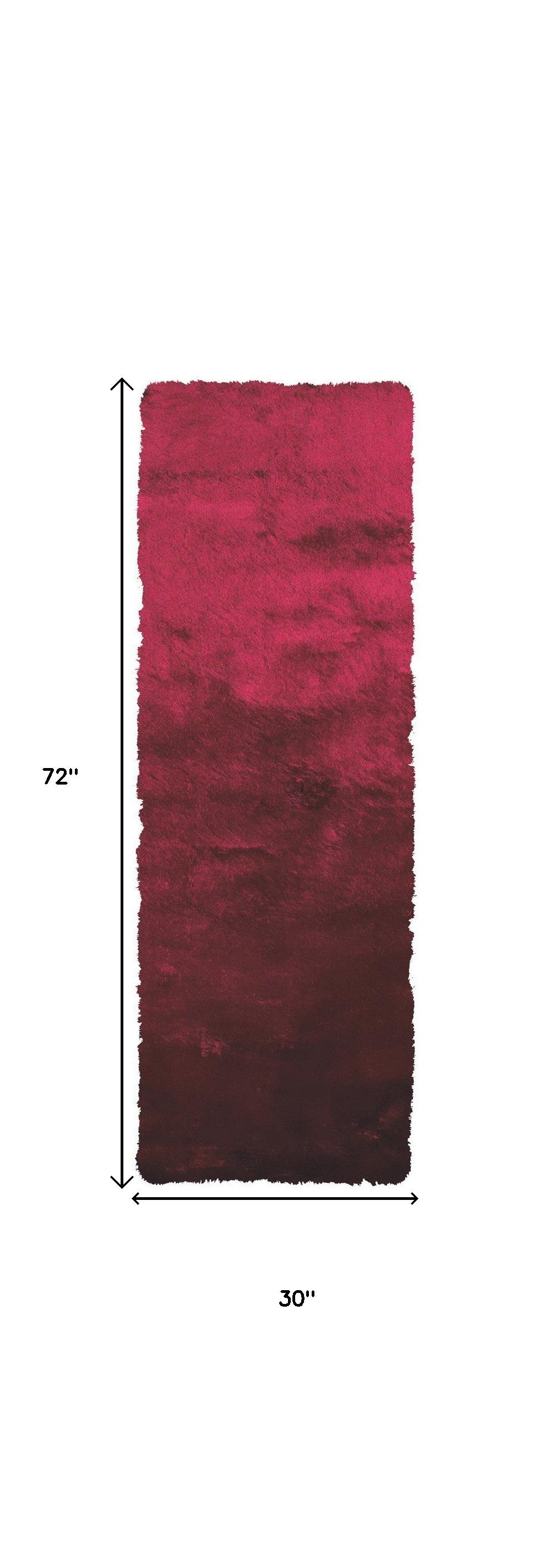 6' Merlot Shag Hand Tufted Runner Rug