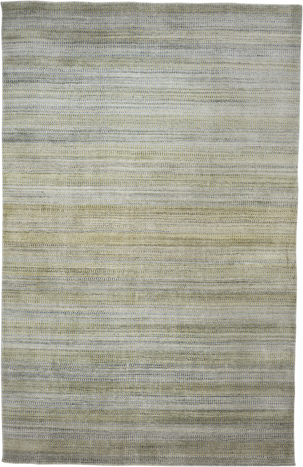 10' X 13' Green Blue And Tan Ombre Hand Woven Area Rug