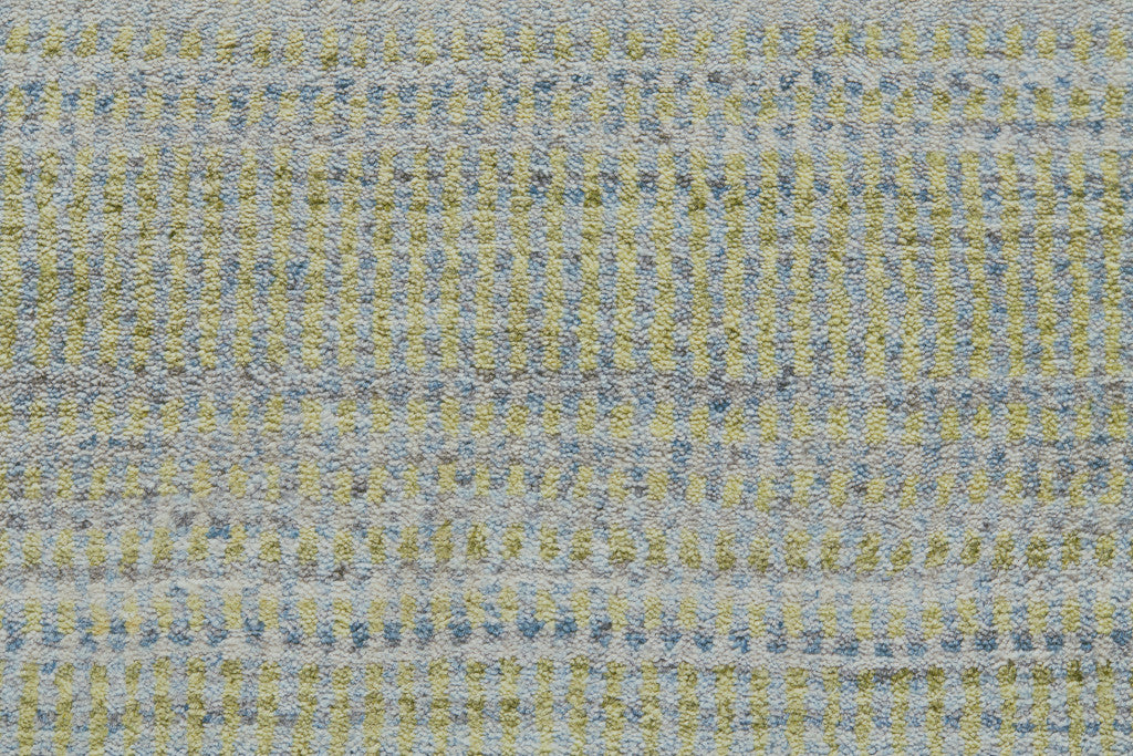 10' X 13' Green Blue And Tan Ombre Hand Woven Area Rug