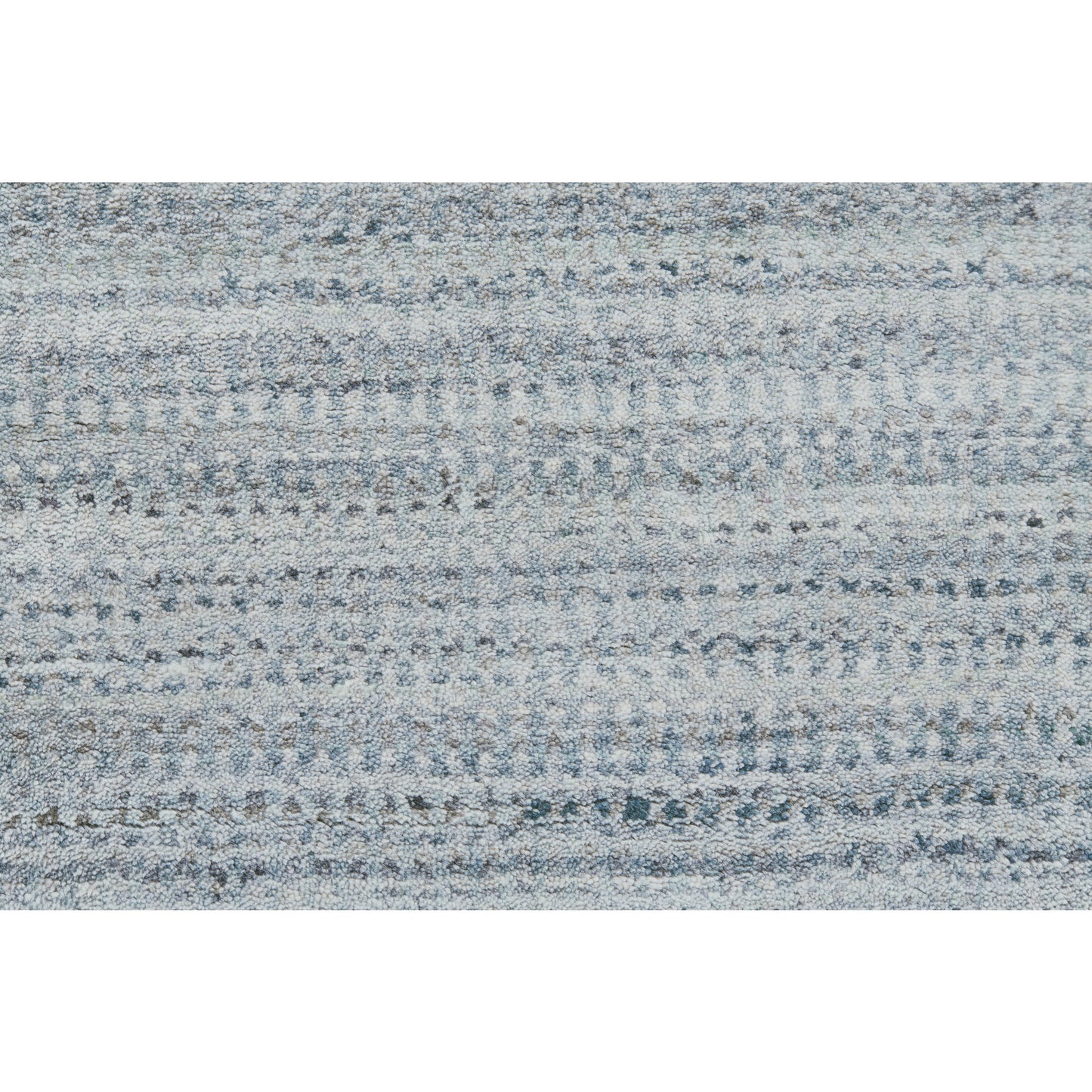 10' Blue and Gray Ombre Hand Woven Runner Rug