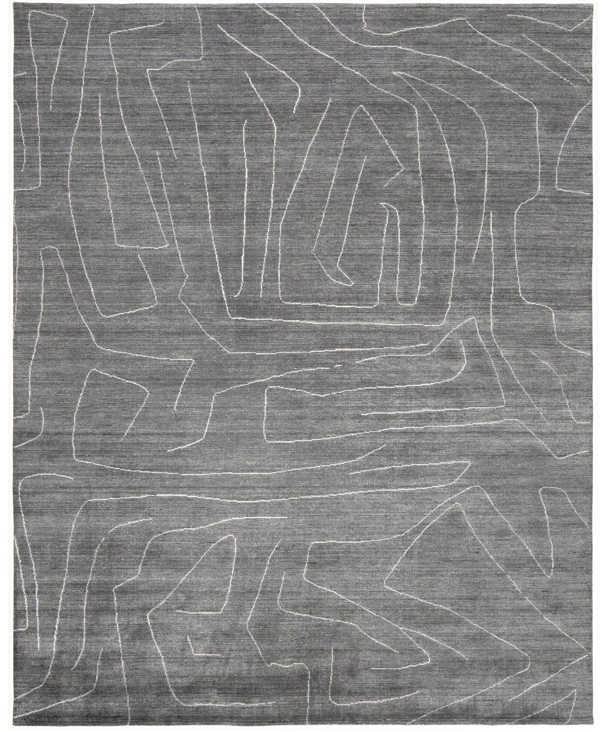 10' X 13' Gray And Ivory Abstract Hand Woven Area Rug