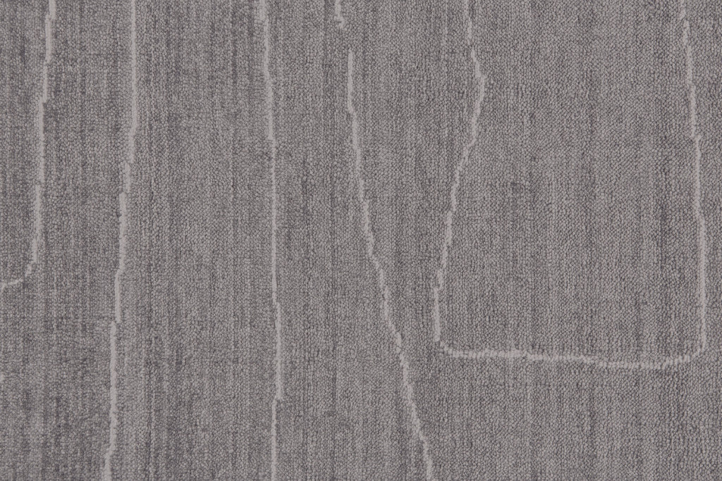 10' X 13' Gray And Ivory Abstract Hand Woven Area Rug