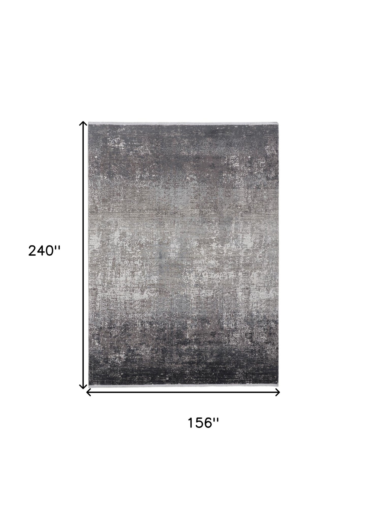 Gray Black And Silver Abstract Power Loom Distressed Area Rug