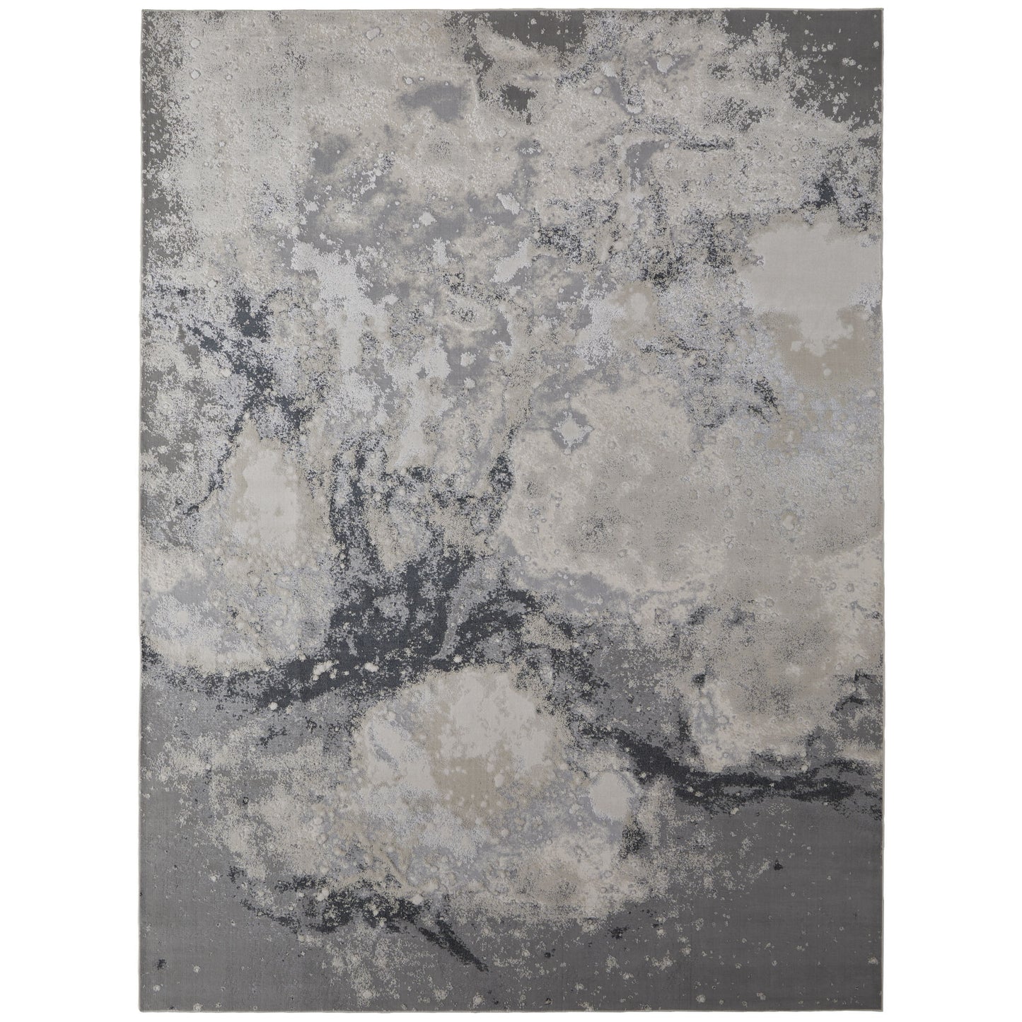 7' x 10' Gray Abstract Area Rug