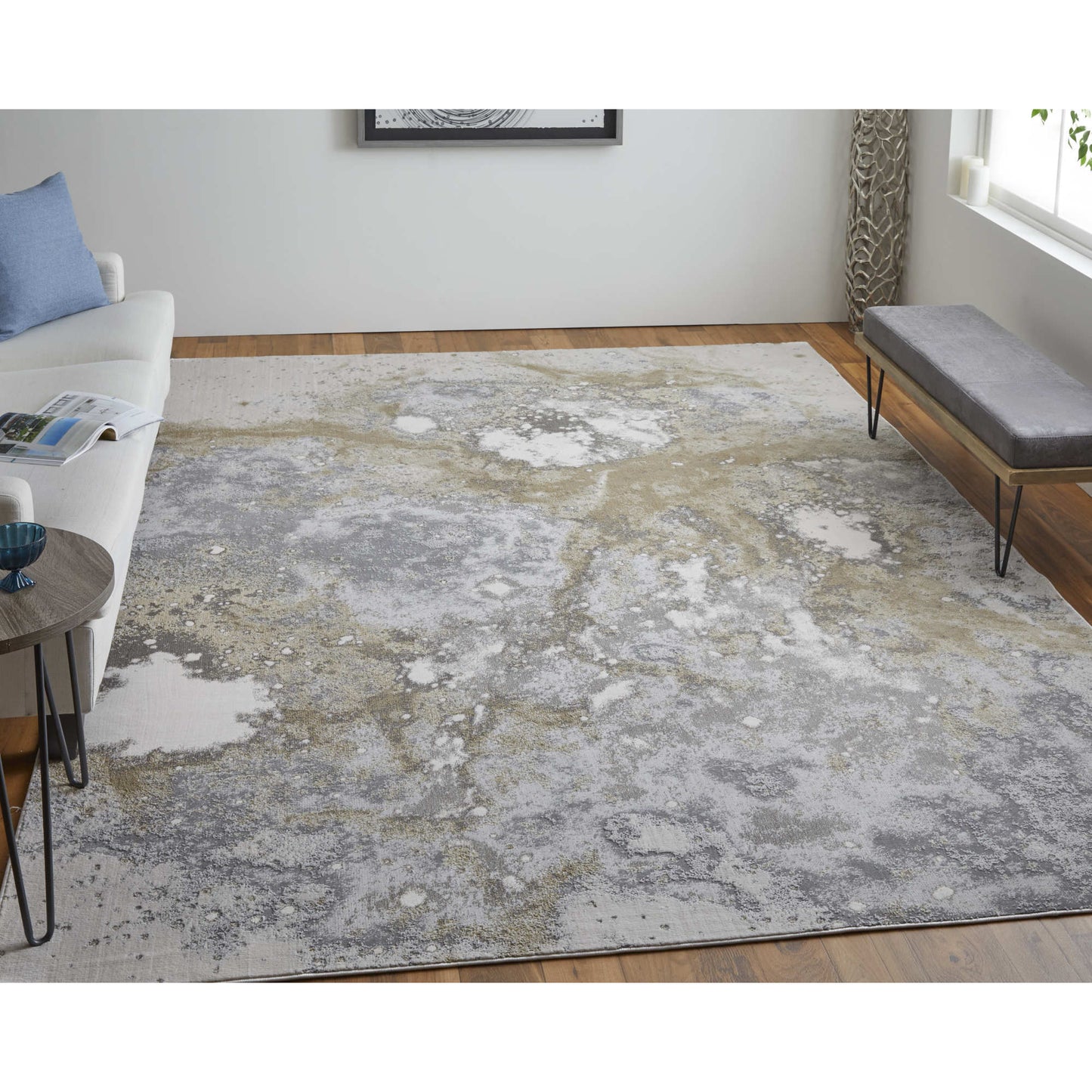 8' x 10' Gray Abstract Area Rug