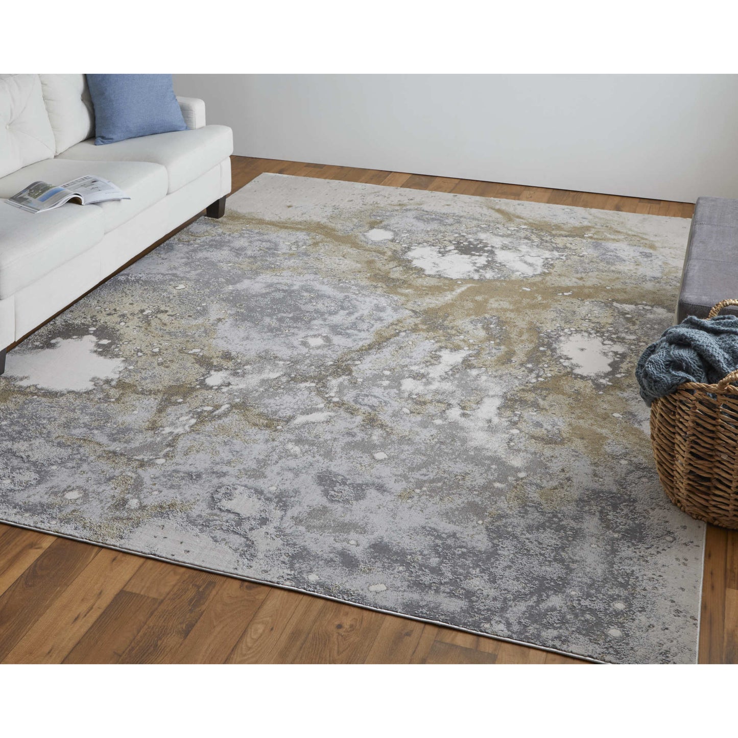 8' x 10' Gray Abstract Area Rug