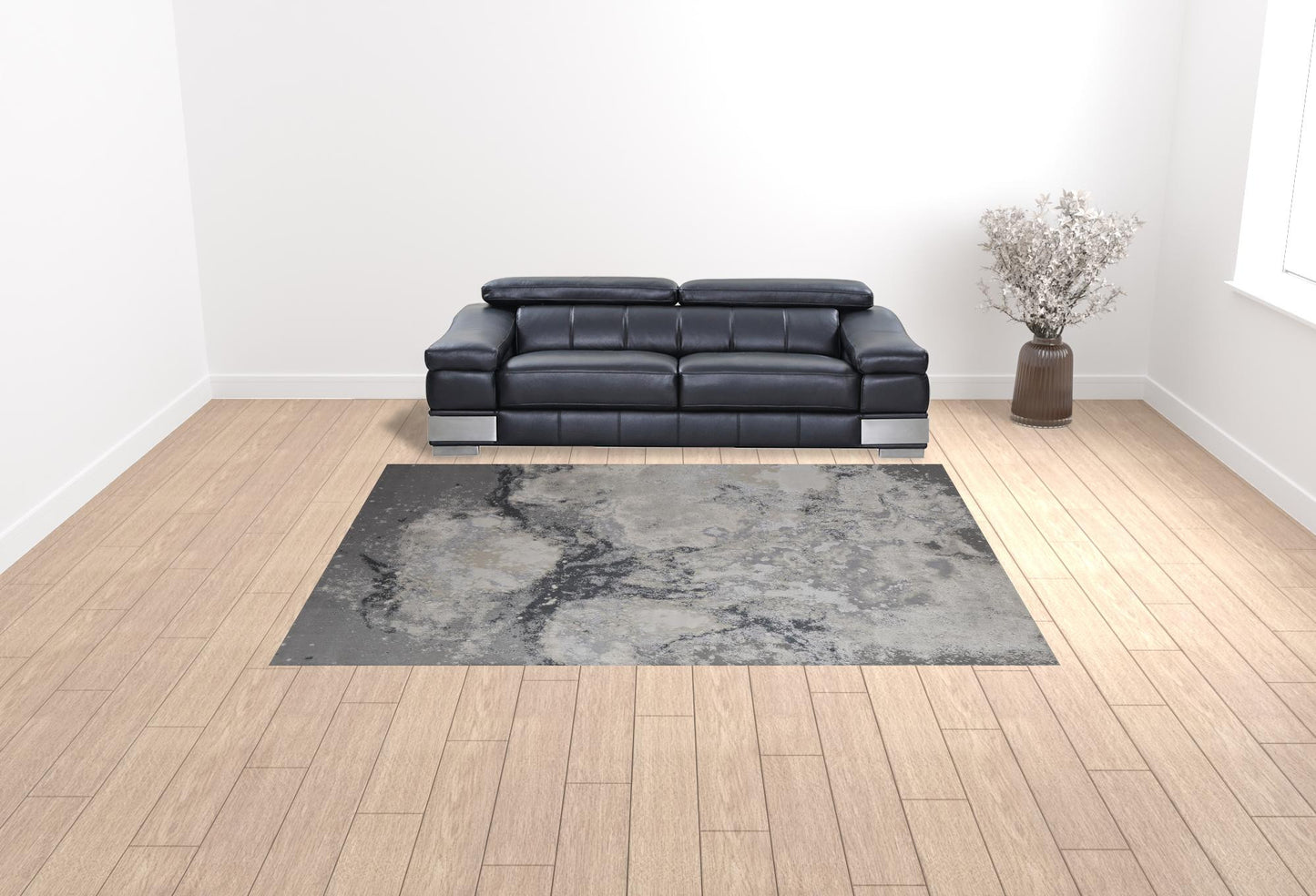 9' x 12' Gray Abstract Area Rug