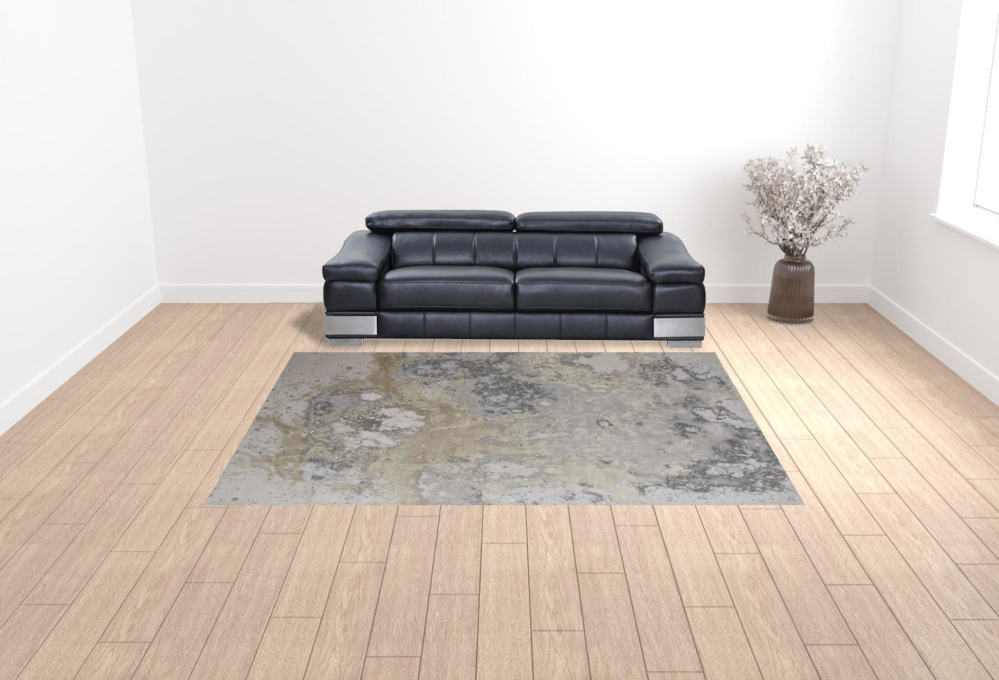 9' x 12' Gray Abstract Area Rug