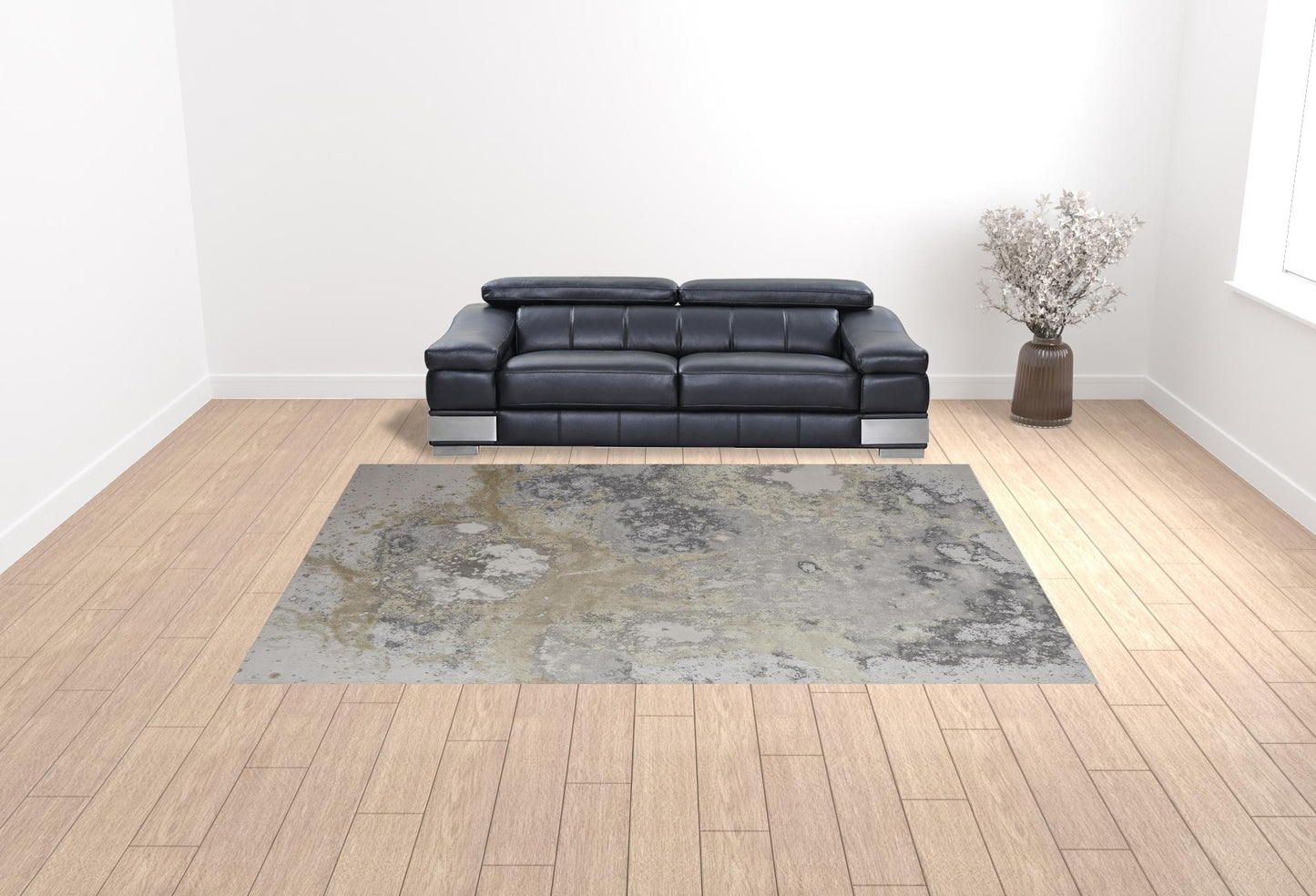 10' x 13' Gray Abstract Area Rug