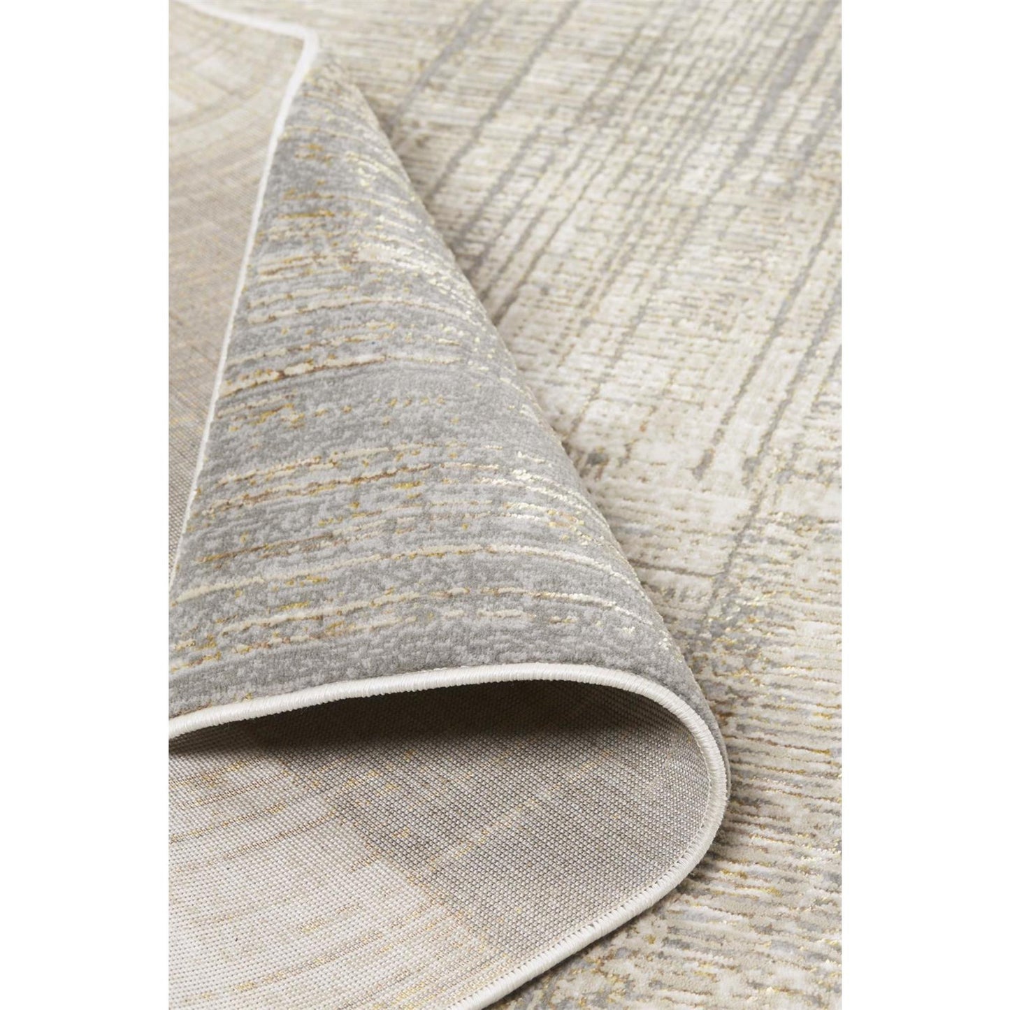 8' Gray and Ivory Abstract Runner Rug