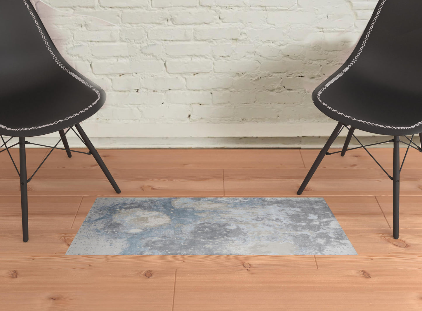 2' x 3' Blue Abstract Area Rug