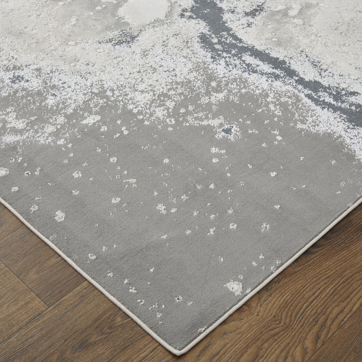 2' x 3' Gray Abstract Area Rug