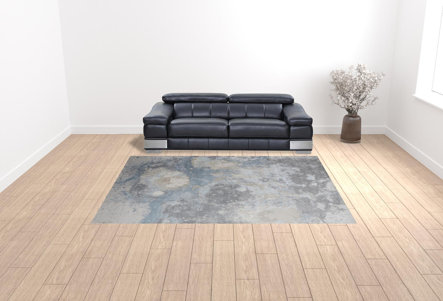 9' x 12' Blue Abstract Area Rug