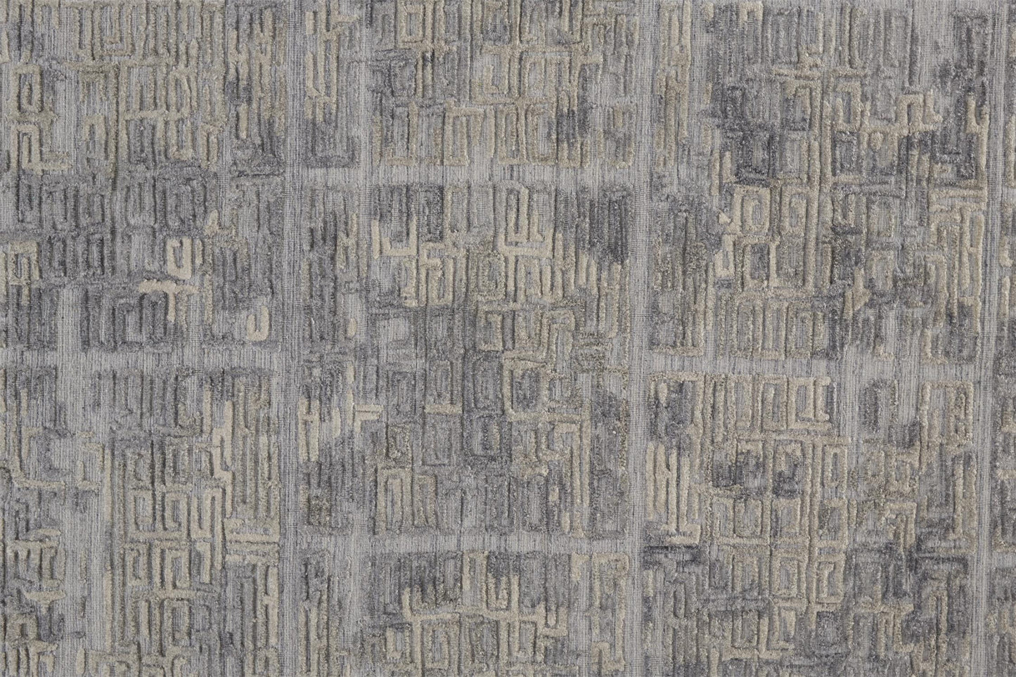 10' X 14' Gray And Ivory Abstract Hand Woven Area Rug