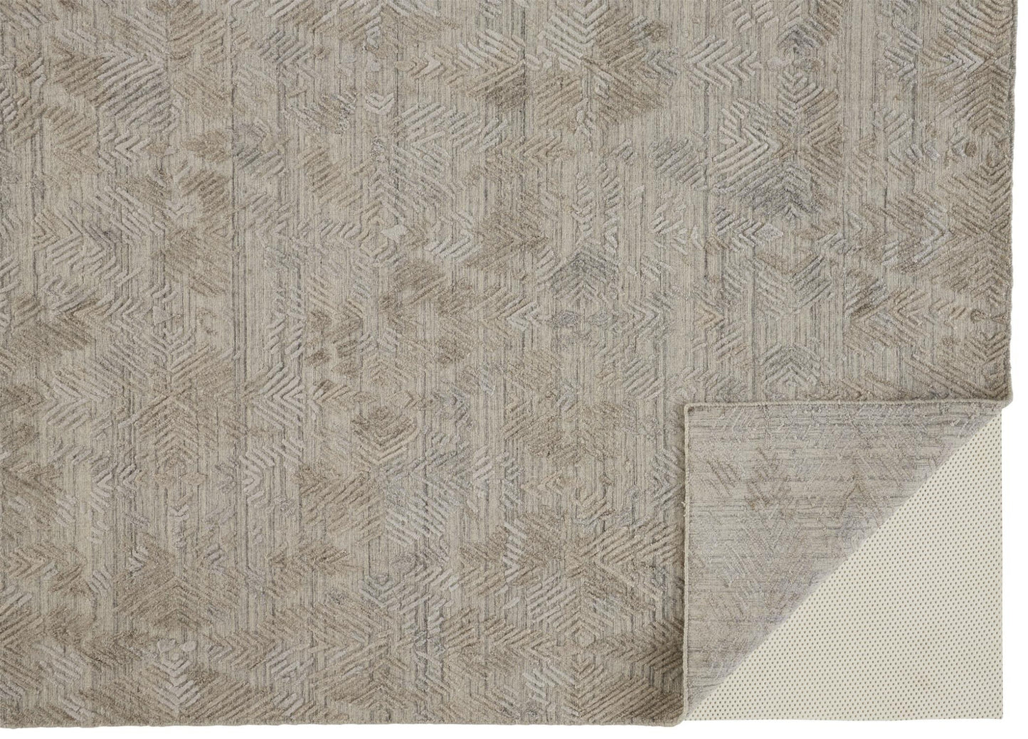12' X 15' Gray And Taupe Abstract Hand Woven Area Rug